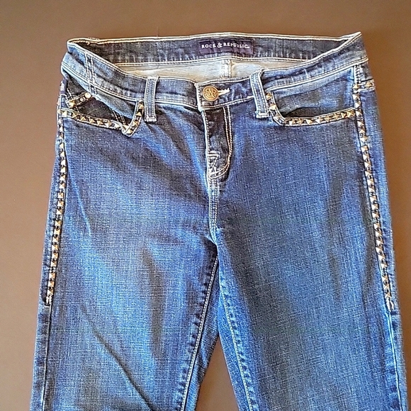 Rock & Republic Studded Jeans Size 8 - 31 inch Inseam - Picture 3 of 6